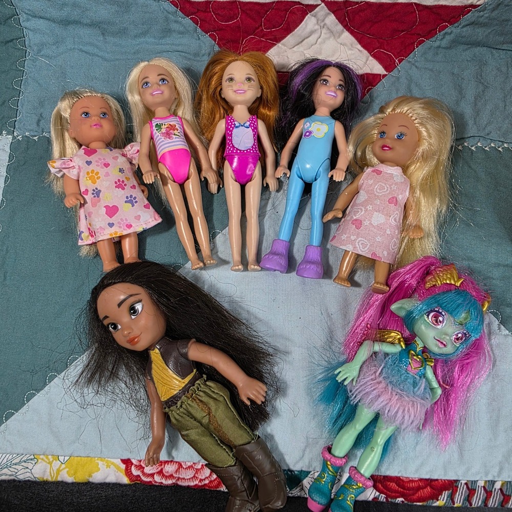 Mattel Barbie Chelsea Raya Pixlings Mini Doll Lot Kids Small Multicolor Mixed